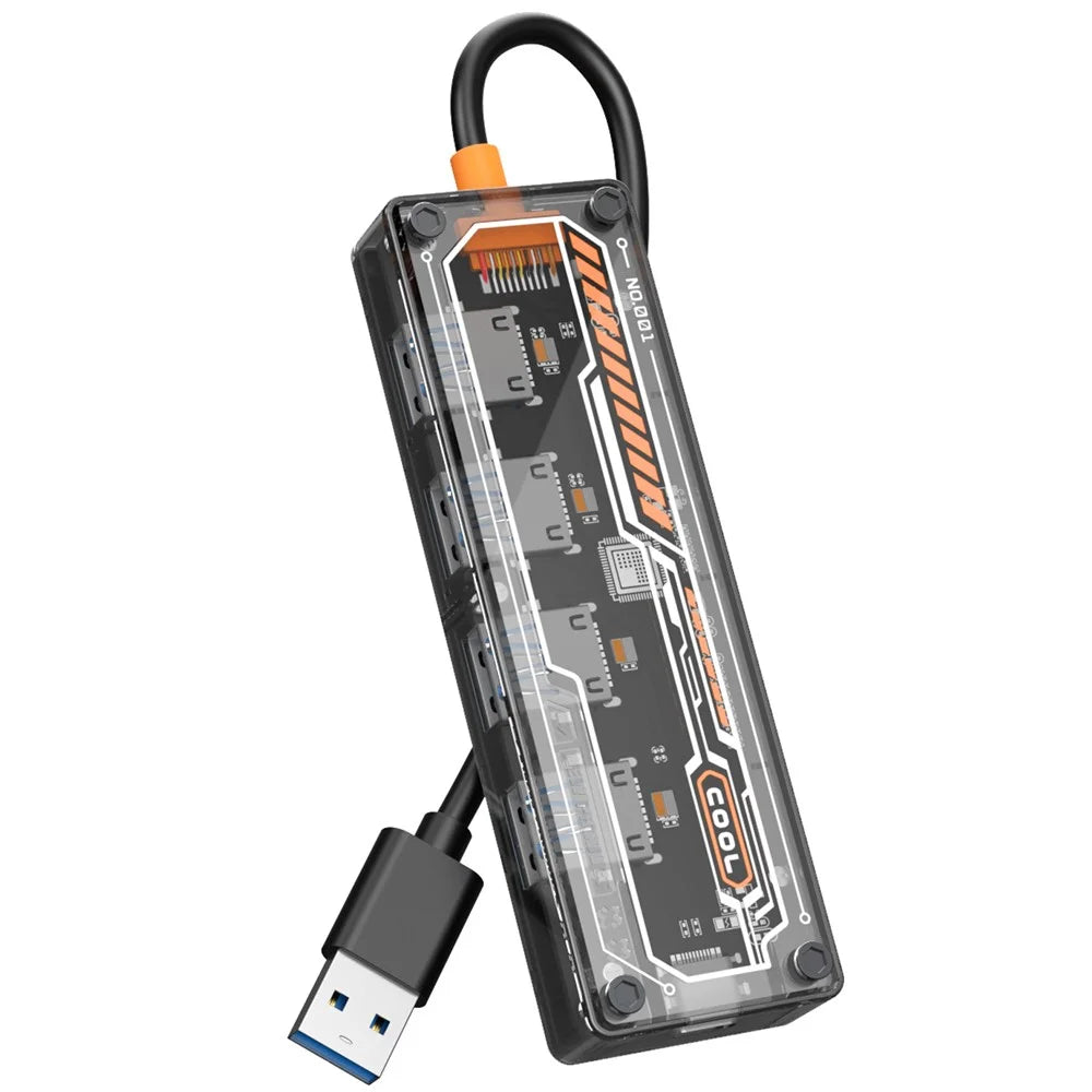 SW4U-A USB Expansion Hub Data Transmission Adapter with 4xUSB 3.0+1xUSB-C - 1