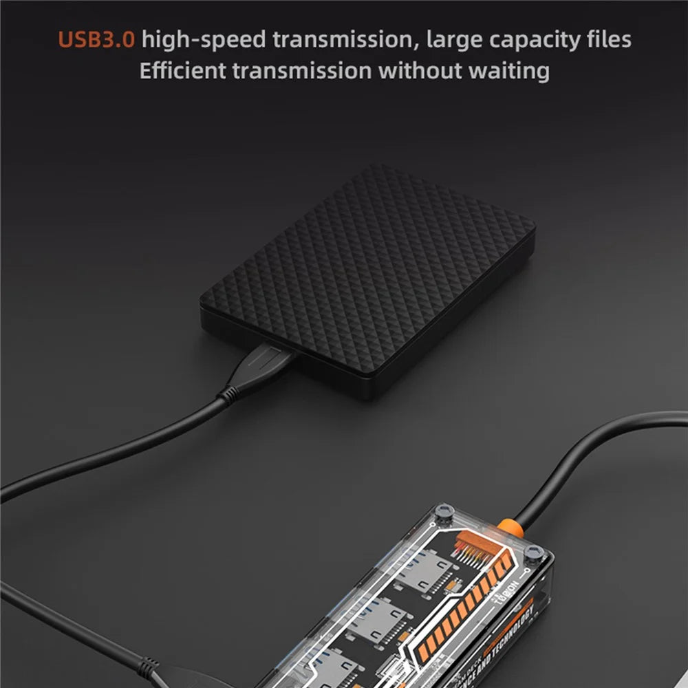 SW4U-A USB Expansion Hub Data Transmission Adapter with 4xUSB 3.0+1xUSB-C - 7