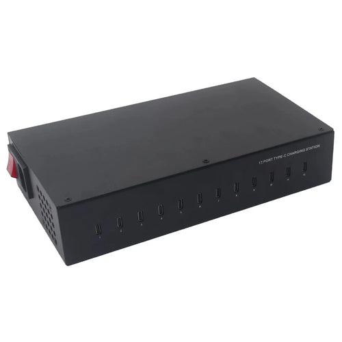 12-Port Type-C Desktop Charger 20W Fast Charging Station for Cellphone / Tablet / Laptop - US Plug - 1