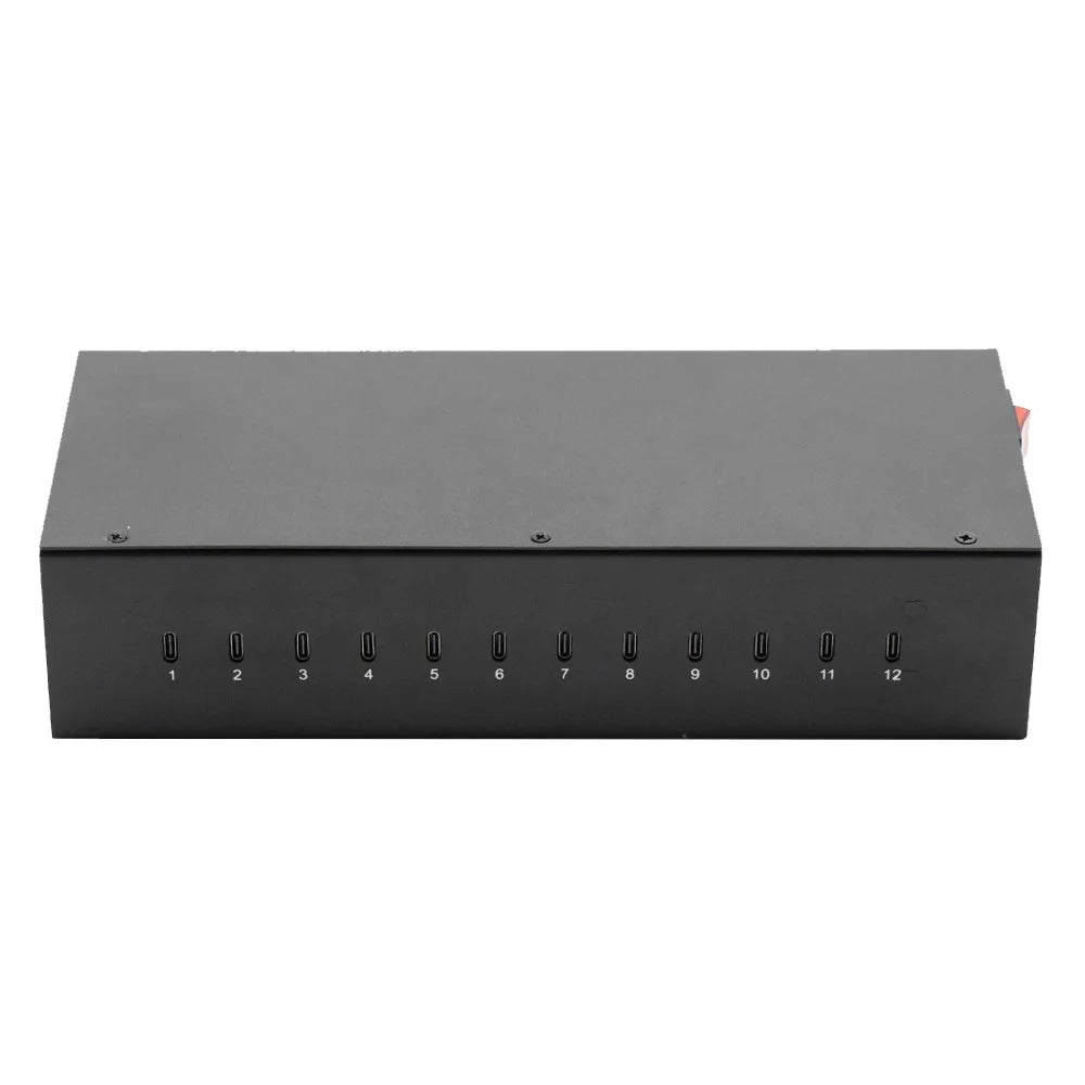 12-Port Type-C Desktop Charger 20W Fast Charging Station for Cellphone / Tablet / Laptop - US Plug - 3