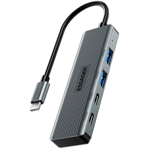 ESSAGER EHB2C2A-HT0G-P Type-C Hub with 2 X USB + 2 USB-C Ports for Laptop Computer - 1