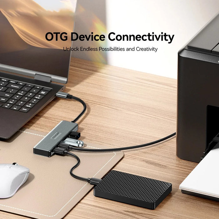 ESSAGER EHB2C2A-HT0G-P Type-C Hub with 2 X USB + 2 USB-C Ports for Laptop Computer - 3