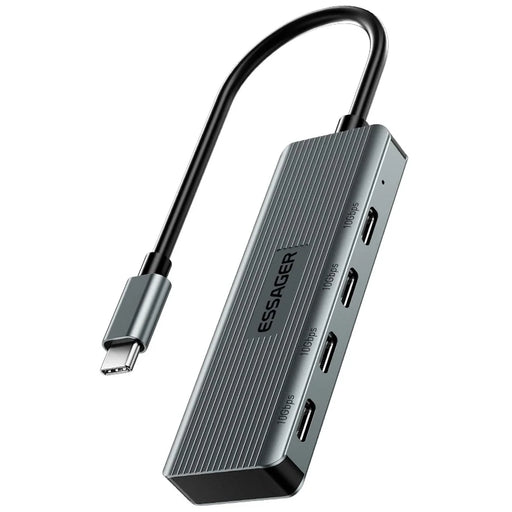 ESSAGER EHB4C-HT0G-P Type-C Hub 10Gbps USB-C Data Transfer Dongle 4-Port Adapter OTG Converter - 1