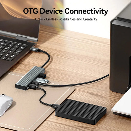 ESSAGER EHB4C-HT0G-P Type-C Hub 10Gbps USB-C Data Transfer Dongle 4-Port Adapter OTG Converter - 2