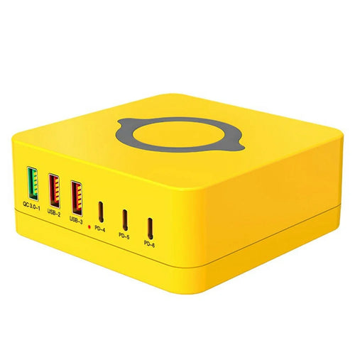 963L All in one 140W 6 Ports Charging Station with Wireless Charging for Phones / Tablet / Laptop - EU Plug - 1