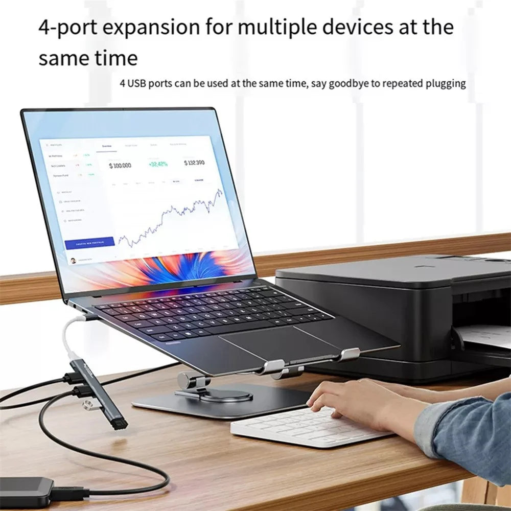 CABLECREATION 3xUSB2.0 + 1xUSB3.0 USB Hub Splitter Computer Laptop Phone Adapter - Type-C Plug - 5