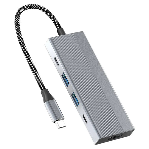 8-in-1 Type-C Hub Aluminum Alloy Docking Station, 4K HD + RJ45 + USB-C + 2 USB 3.0 + TF / SD Card Reader - 1