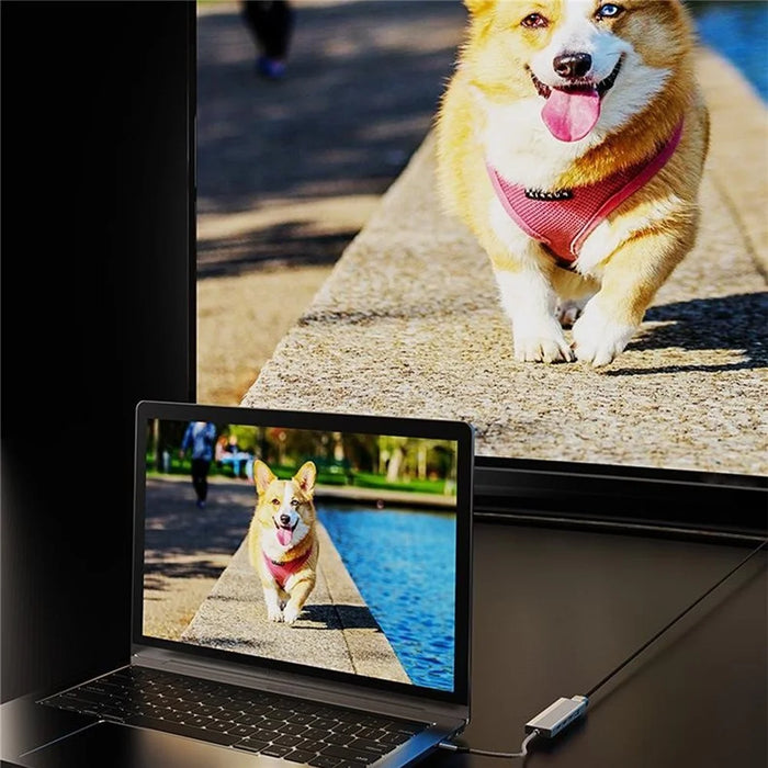 5-in-1 Docking Station Type-C Hub with 4K 60Hz HD + 2x USB-C + USB 3.0 + PD Charging Port - 7
