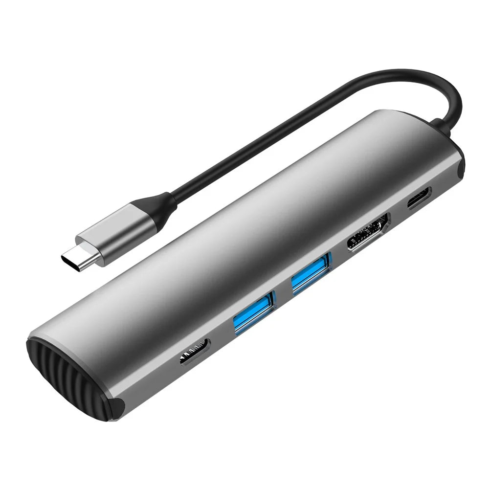 FX-2310C 5-in-1 Data Transfer Type-C Hub with 4K 60Hz HD, USB-A / USB-C and PD 140W Charging Port - 1
