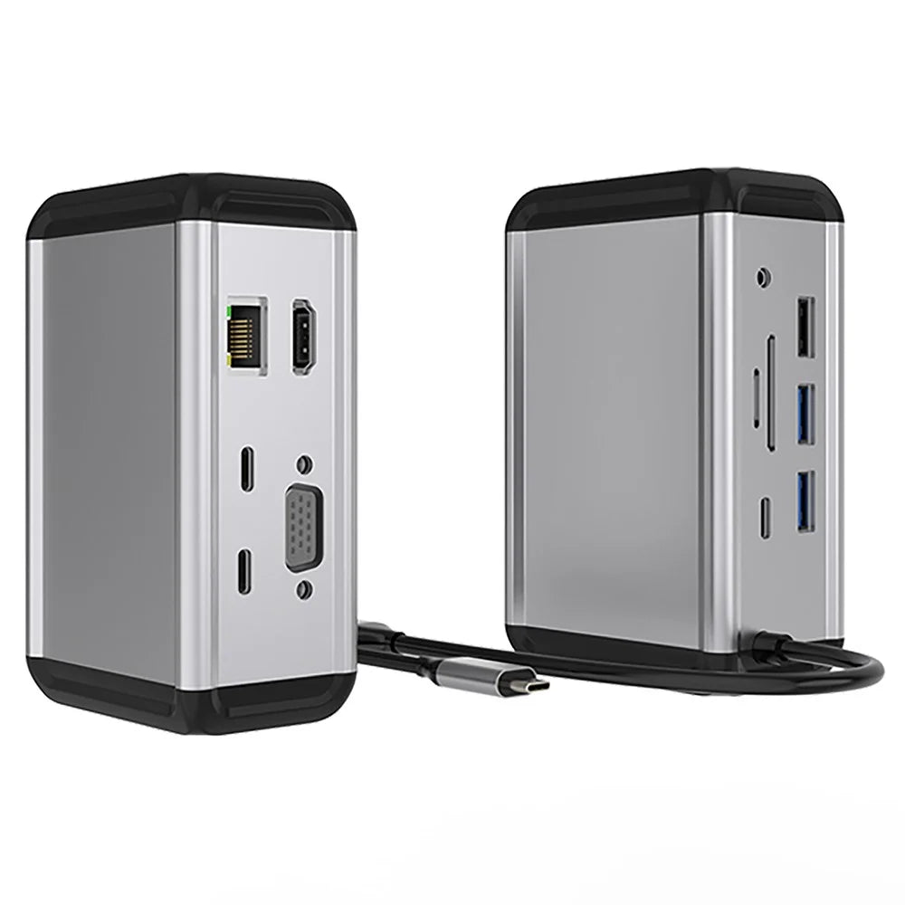 FX-2046H 12-in-1 Type-C Hub with 4K HD, 100W PD, RJ45, USB 3.0 / 2.0 and SD / TF Card Reader - 1