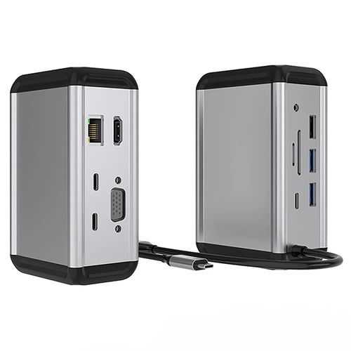 FX-2046H 12-in-1 Type-C Hub with 4K HD, 100W PD, RJ45, USB 3.0 / 2.0 and SD / TF Card Reader - 1