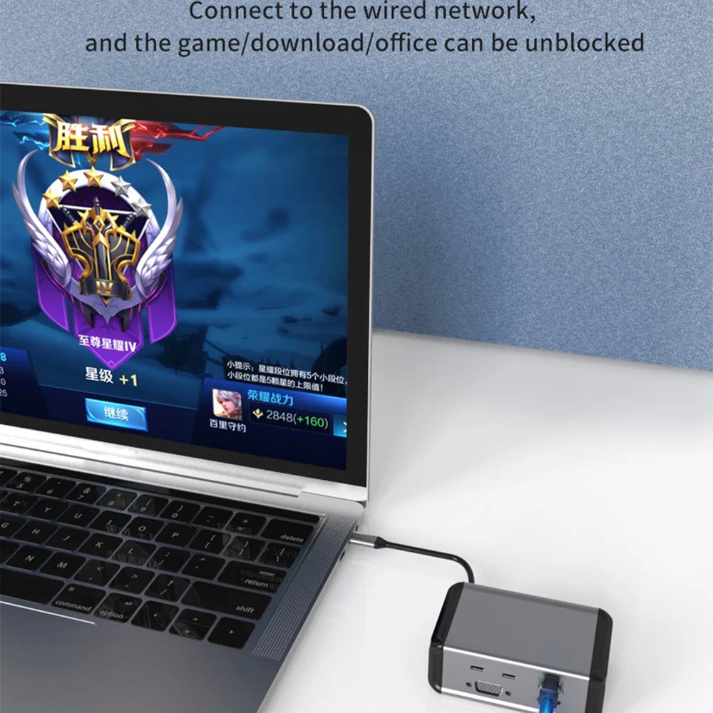 FX-2046H 12-in-1 Type-C Hub with 4K HD, 100W PD, RJ45, USB 3.0 / 2.0 and SD / TF Card Reader - 3