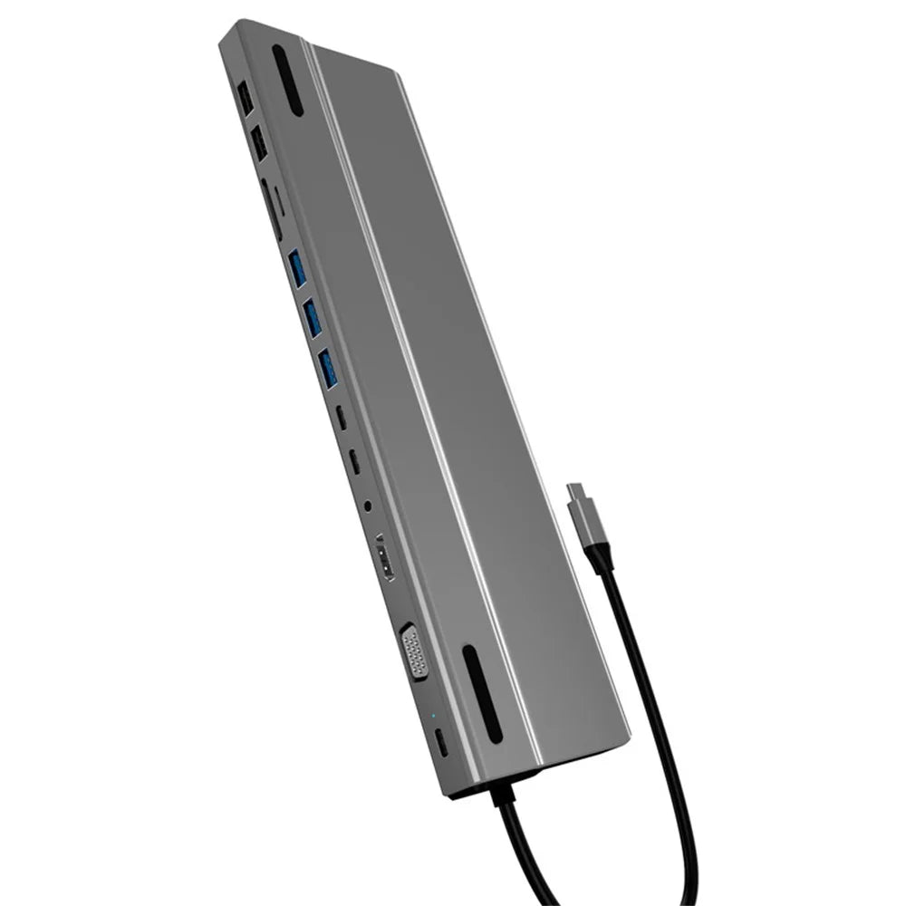 FX-2020 14-in-1 Type-C Hub Multi-Function Docking Station with 4K UHD, USB-C, VGA, SD / TF Reader - 1