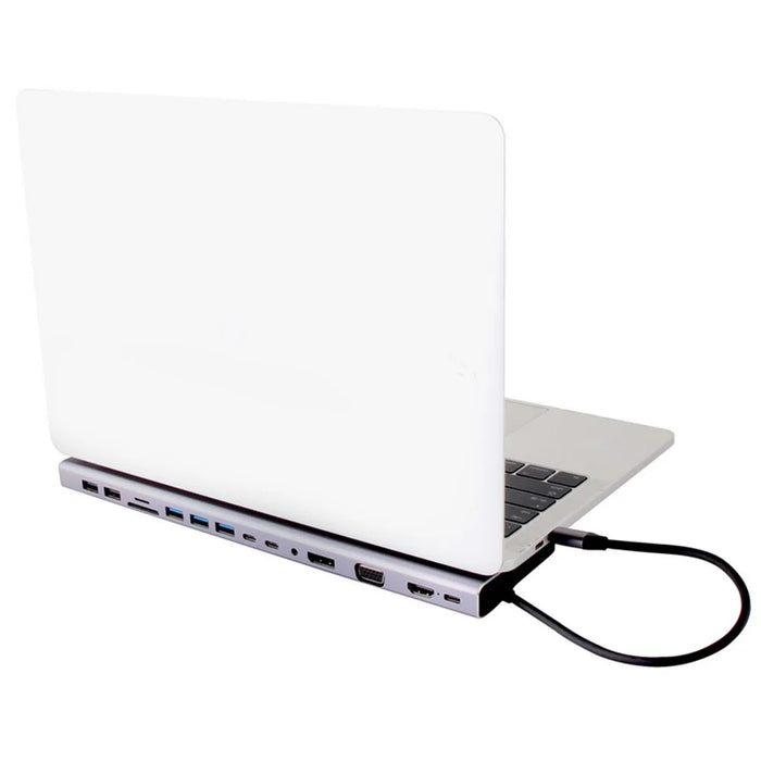 FX-2020C 15-in-1 Type-C Hub with 4K HD, DP, VGA, 100W PD Charging, USB 3.0, RJ45 Ethernet Port - 4