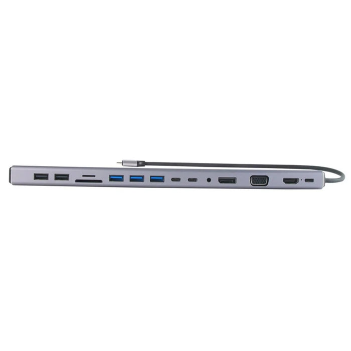 FX-2020C 15-in-1 Type-C Hub with 4K HD, DP, VGA, 100W PD Charging, USB 3.0, RJ45 Ethernet Port - 6