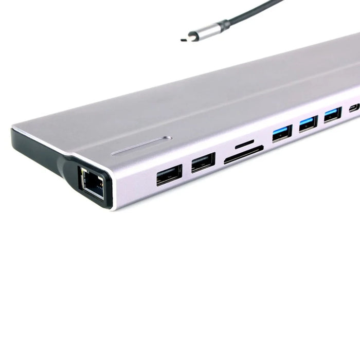FX-2020C 15-in-1 Type-C Hub with 4K HD, DP, VGA, 100W PD Charging, USB 3.0, RJ45 Ethernet Port - 7