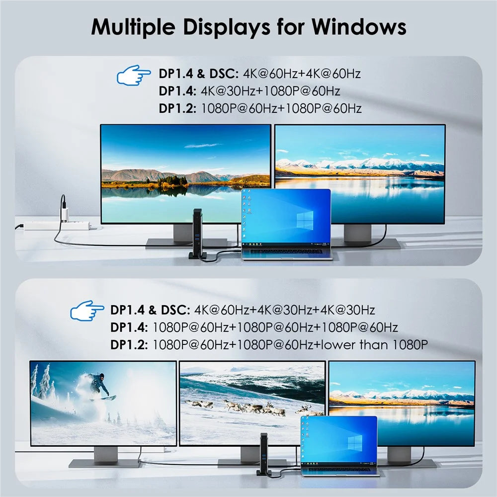 WAVLINK WL-UMD26 11-in-1 USB-C Docking Station with 8K HD, 8K Displayport, and 140W PD 3.1 Charging - 7