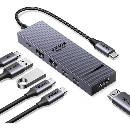 UGREEN 45363 6-in-1 USB-C Hub 10Gbps 4K 60Hz HD 100W Power Delivery Adapter - 1