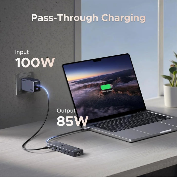UGREEN 45363 6-in-1 USB-C Hub 10Gbps 4K 60Hz HD 100W Power Delivery Adapter - 2