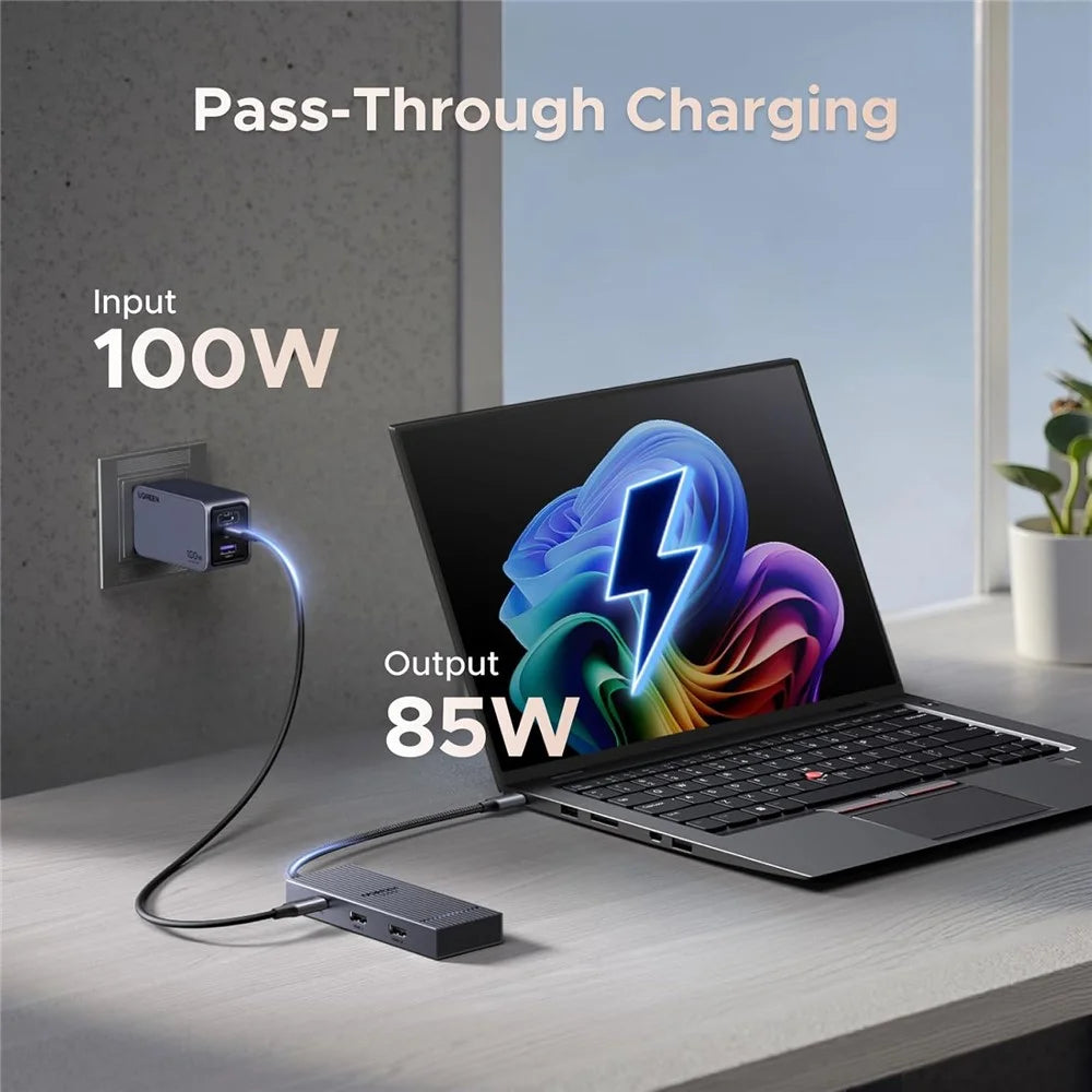 UGREEN 45365 USB-C 7-in-1 Hub 10Gbps 4K 60Hz HD USB3.2 PD 100W Laptop Docking Station - 4