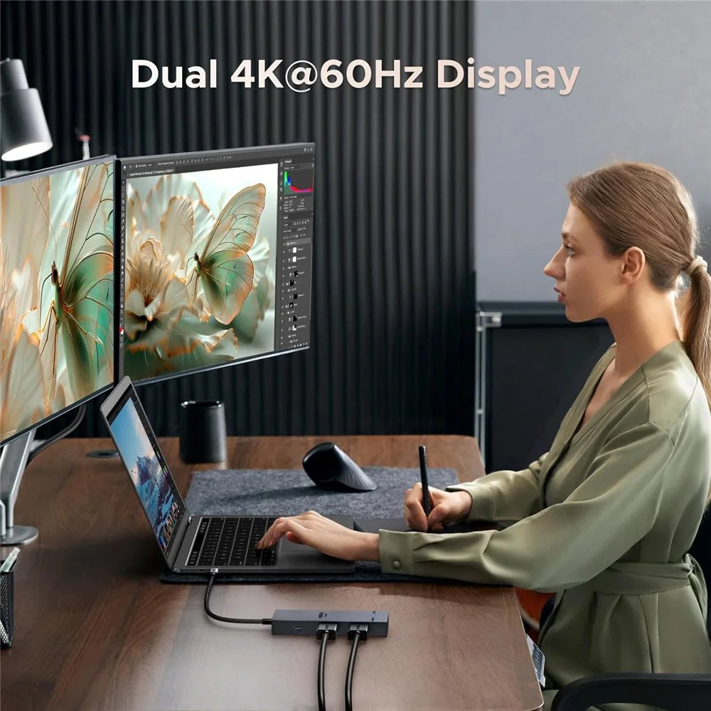 UGREEN 45365 USB-C 7-in-1 Hub 10Gbps 4K 60Hz HD USB3.2 PD 100W Laptop Docking Station - 6
