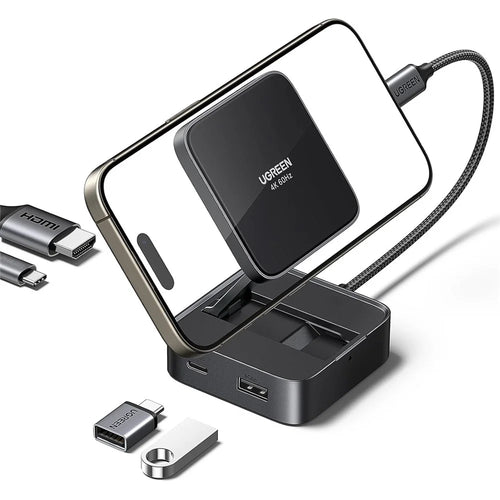 UGREEN USB C 4-in-1 Foldable Hub 4K 60Hz HD PD 100W USB 3.0 Docking Station For iPhone 15  /  16 Android Laptops - 1