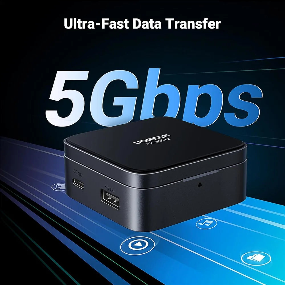 UGREEN USB C 4-in-1 Foldable Hub 4K 60Hz HD PD 100W USB 3.0 Docking Station For iPhone 15  /  16 Android Laptops - 2