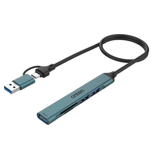 ONTEN UCA9705 Mini Portable USB Hub USB-A / C to USB 3.0 + 2 USB 2.0 + SD / TF Card Reader OTG Adapter - 1