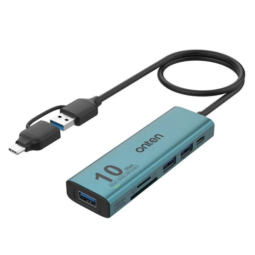 ONTEN UCA613+ USB-A / USB-C to 3 x USB3.2 + USB-C Charging Port + SD / TF Card Reader Hub - 1