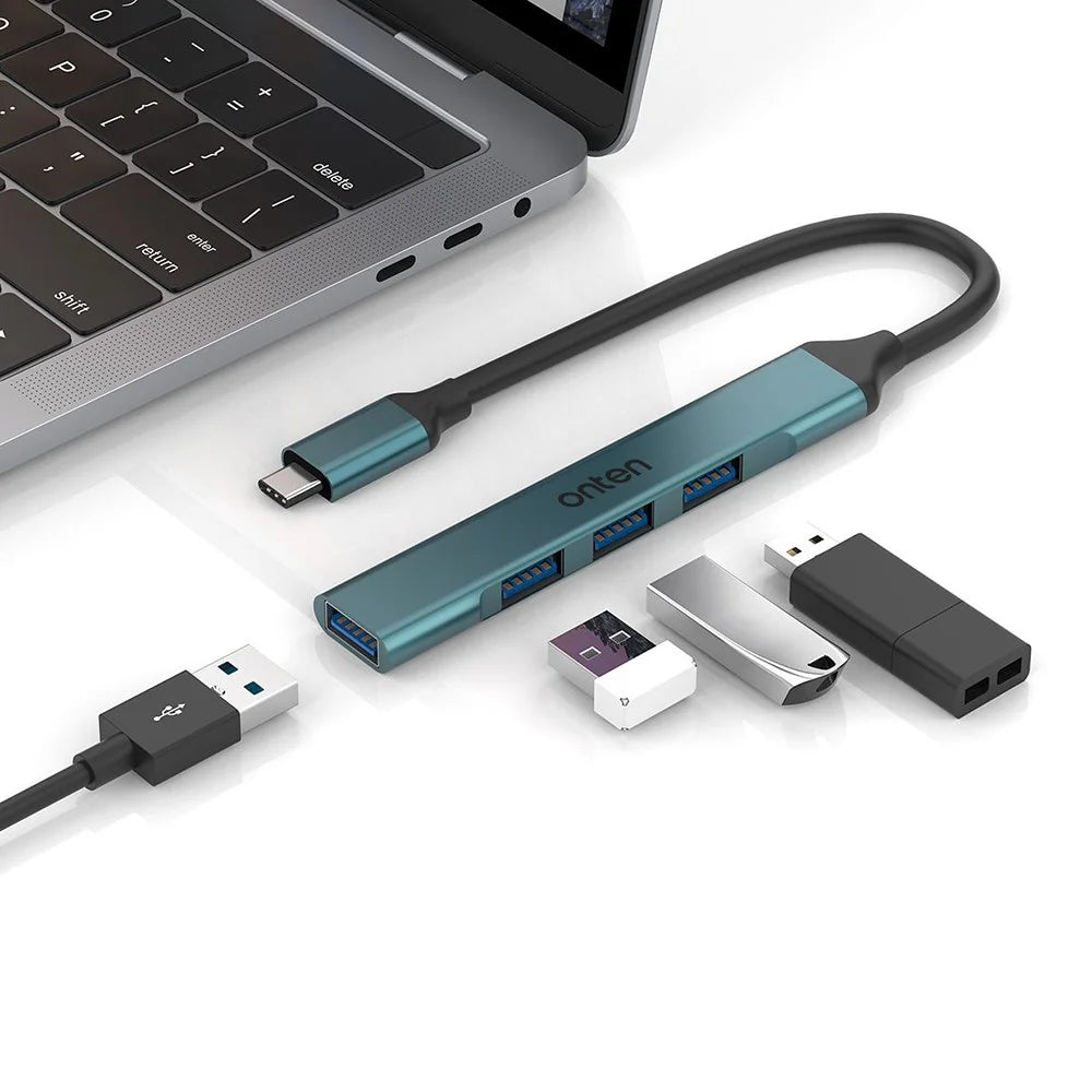 ONTEN OTN-9701 Portable Hub Type-C 3.0 to USB 3.0 + 3xUSB 2.0 Aluminum Alloy Adapter - 5