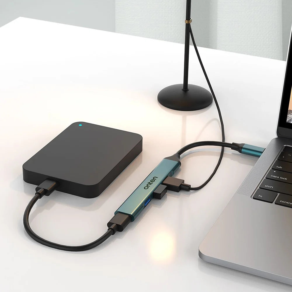 ONTEN OTN-9701 Portable Hub Type-C 3.0 to USB 3.0 + 3xUSB 2.0 Aluminum Alloy Adapter - 6