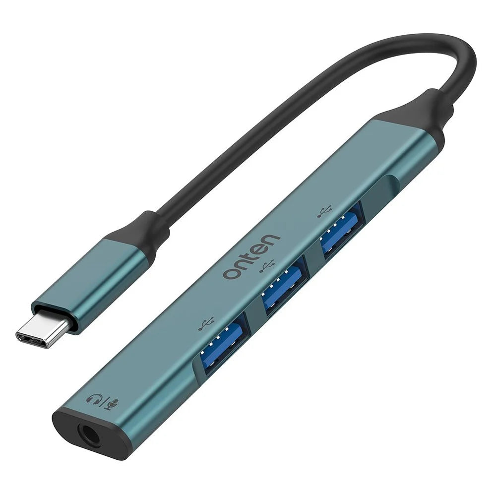 ONTEN OTN-9706 USB-C Hub 3 x USB 2.0 + 3.5mm Audio Adapter Converter - 1