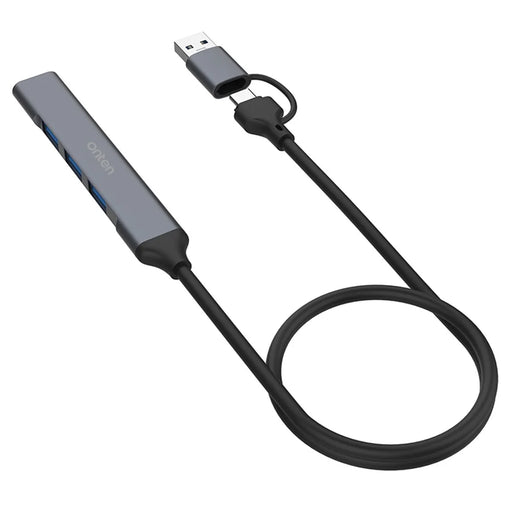 ONTEN UCA9701 USB-A / C Splitter USB 3.0 + 3xUSB 2.0 Computer Expansion Dock OTG Adapter - Grey - 2