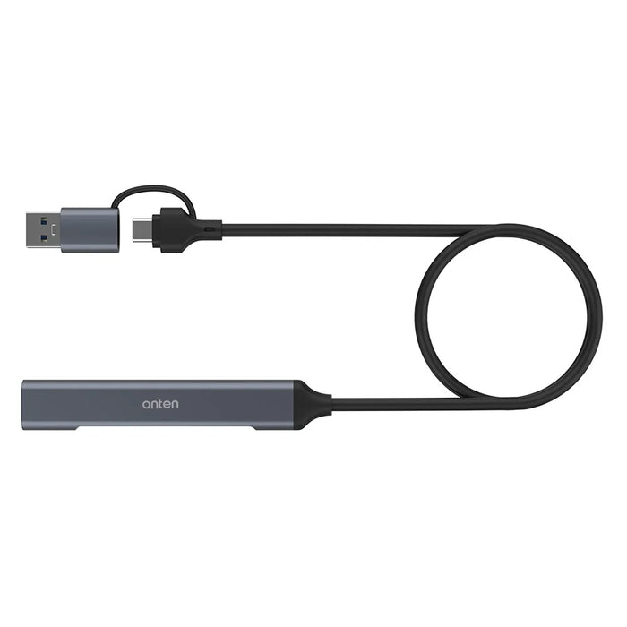 ONTEN UCA9701 USB-A / C Splitter USB 3.0 + 3xUSB 2.0 Computer Expansion Dock OTG Adapter - Grey - 4