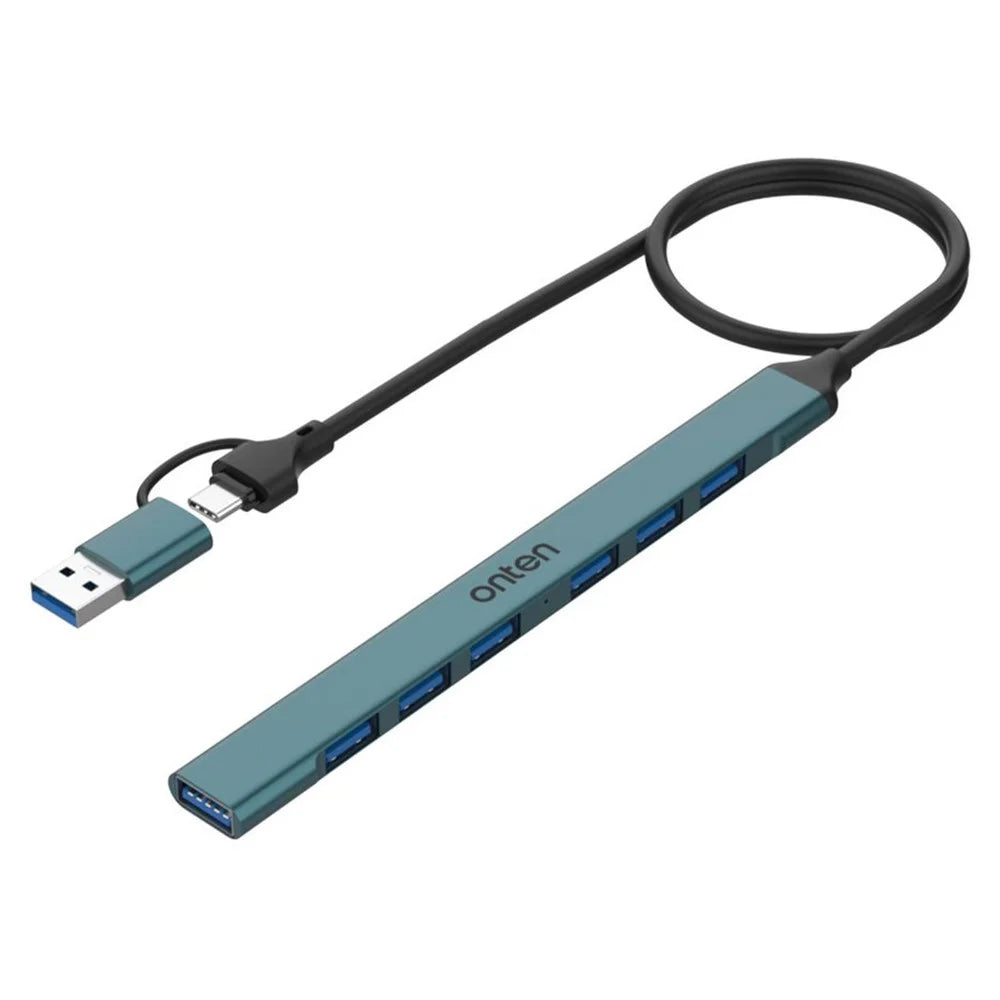 ONTEN UCA9702 Type-C / USB 3.0 Hub Aluminum Alloy Splitter USB 3.0 + 6 x USB 2.0 Expansion Dock - 1