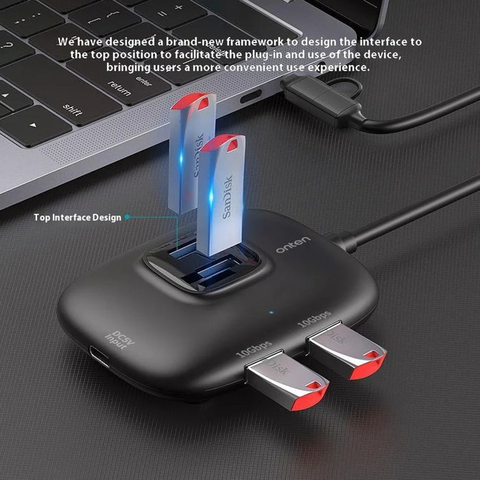 ONTEN OTN-UCA610 USB-A / USB-C to 4 x USB3.0 + USB-C Hub 10Gbps Transfer Speed Adapter - 5