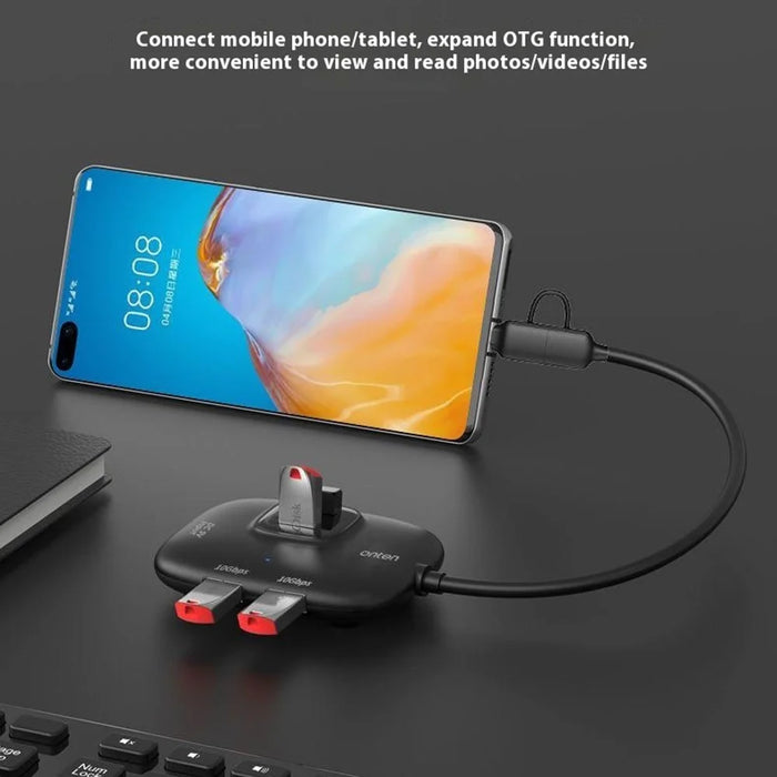 ONTEN OTN-UCA610 USB-A / USB-C to 4 x USB3.0 + USB-C Hub 10Gbps Transfer Speed Adapter - 6