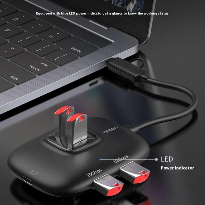 ONTEN OTN-UCA610 USB-A / USB-C to 4 x USB3.0 + USB-C Hub 10Gbps Transfer Speed Adapter - 7
