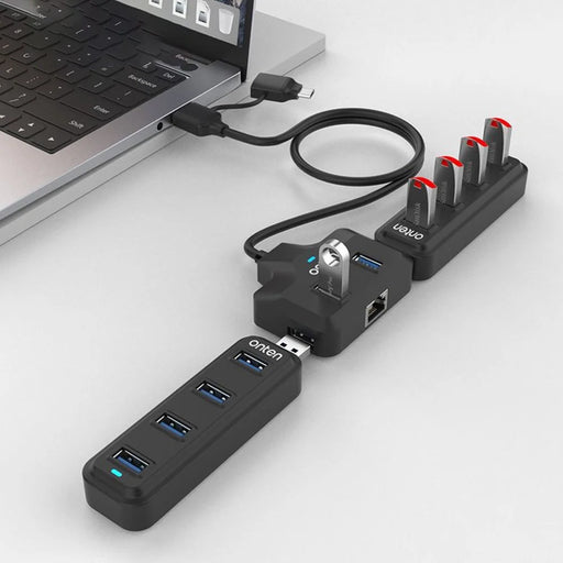 ONTEN 5312 USB3.0 to 4 x USB3.0 Hub 5Gpbs High Speed Data Transfer Adapter - 2