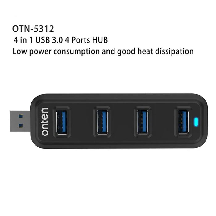 ONTEN 5312 USB3.0 to 4 x USB3.0 Hub 5Gpbs High Speed Data Transfer Adapter - 5