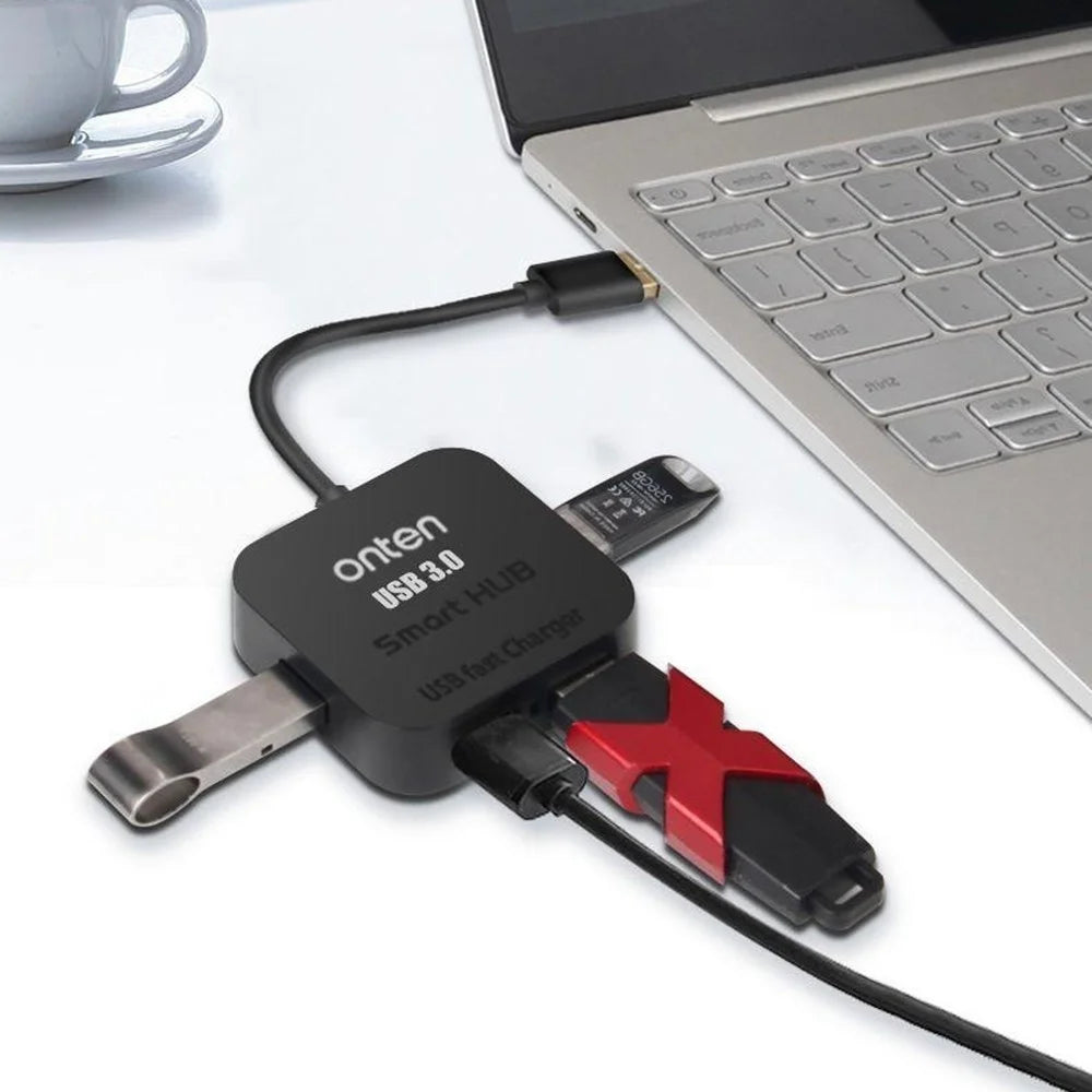 ONTEN 35210 4 Port USB 3.0 Hub Expansion Dock For Computer USB Splitter High Speed Data Transfer Adapter - 7