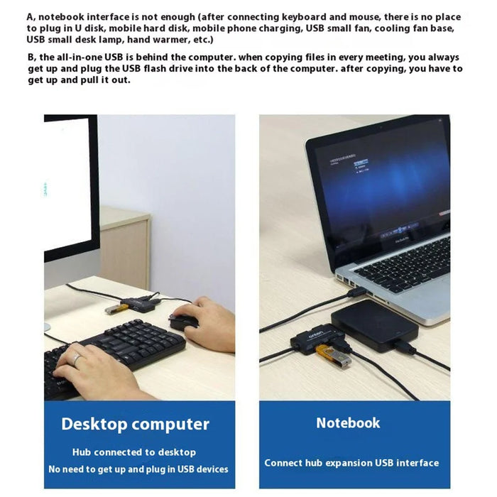 ONTEN 8102B 4-Port USB 3.0 Hub Square Powered Splitter With Smart BC1.2 Charging Protocol 480Mbps  /  5Gbps - 4