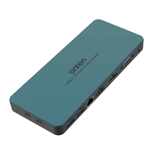 ONTEN 9188S 9 in 1 USB-C Hub Type-C to DP HD VGA 4K USB3.0 USB-C RJ45 3.5mm Docking Station - Green - 1