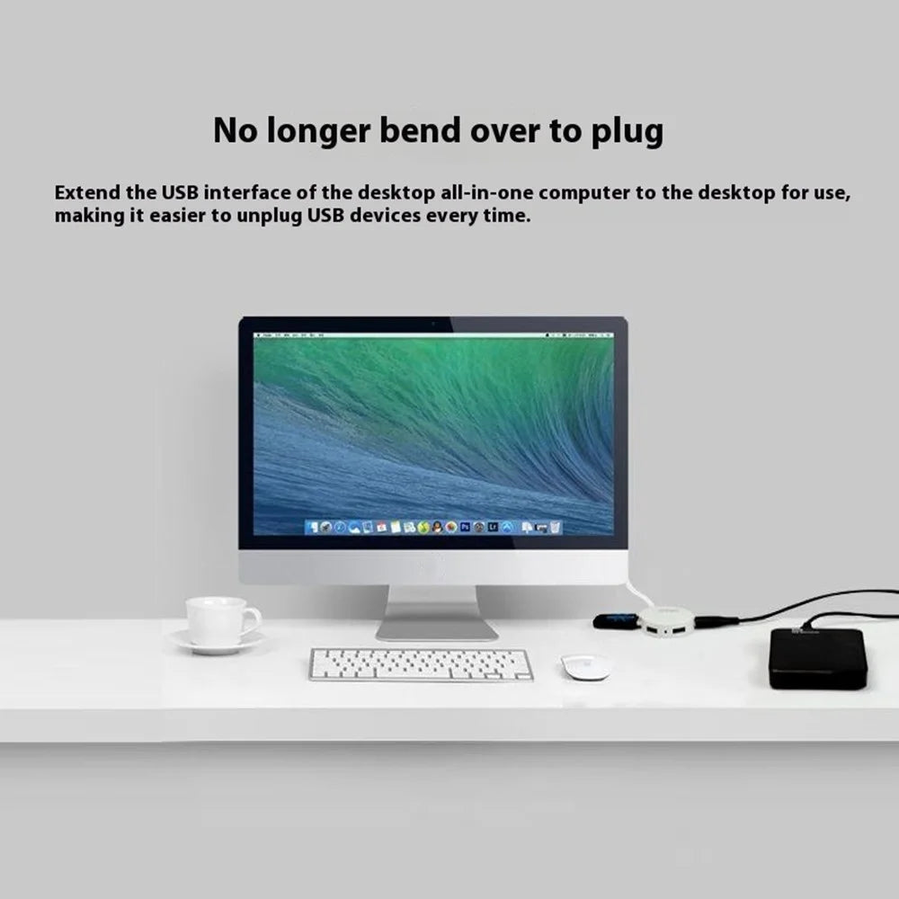 ONTEN OTN-5208 USB2.0 to 4 Port USB2.0 Hub OTG Adapter with Micro USB Power Supply Port - White - 3