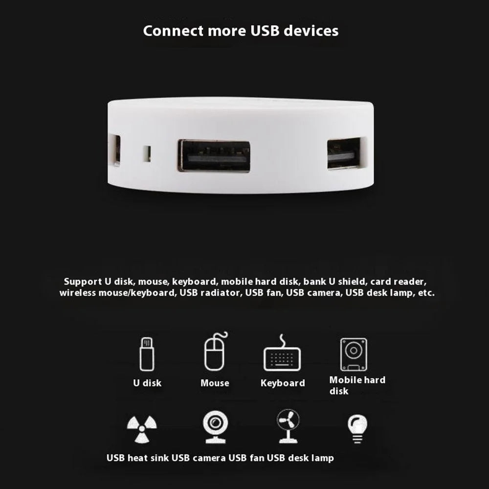 ONTEN OTN-5208 USB2.0 to 4 Port USB2.0 Hub OTG Adapter with Micro USB Power Supply Port - White - 5