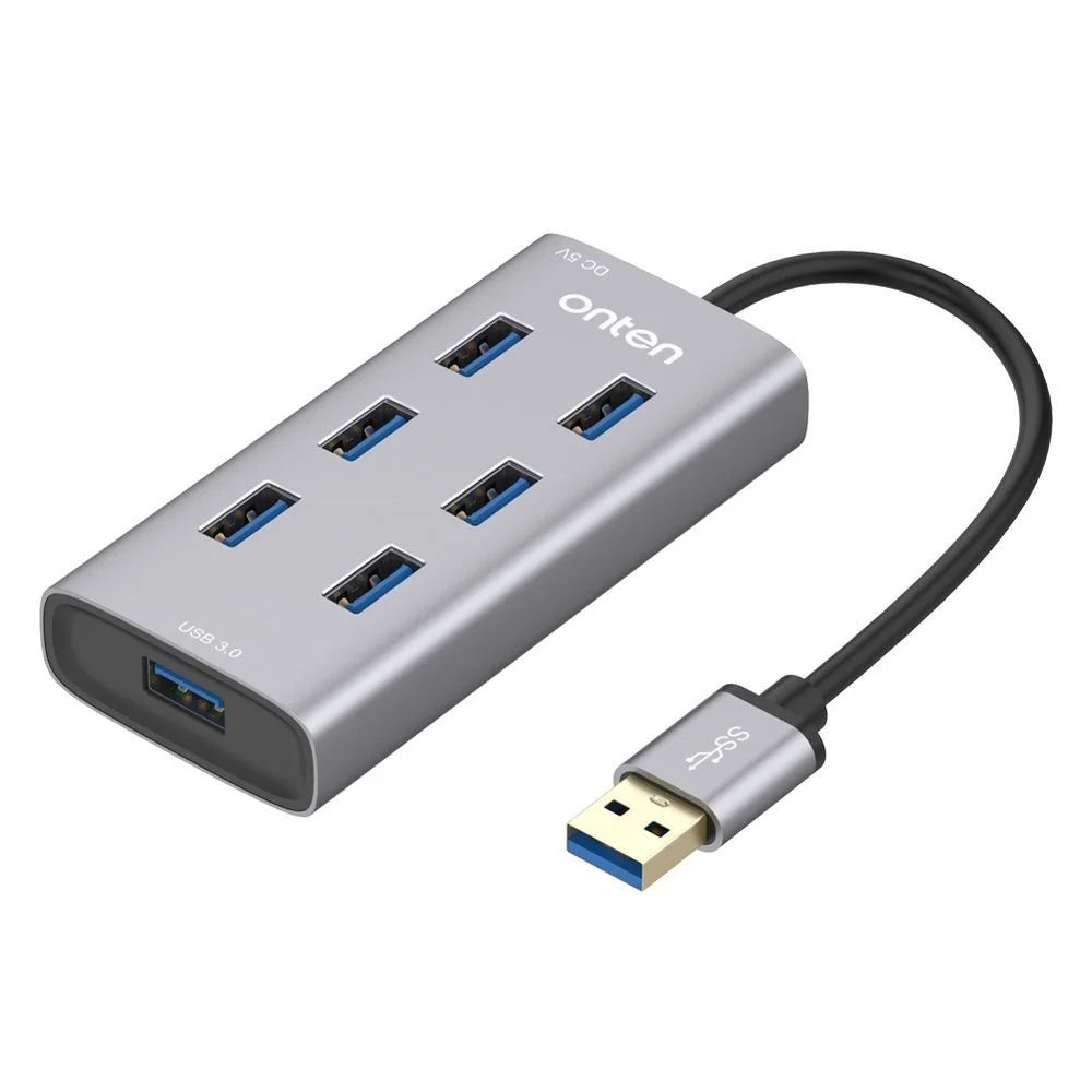 ONTEN 8108 Computer 7 Port USB 3.0 Hub Aluminum Alloy Multi USB Expansion Splitter - 1