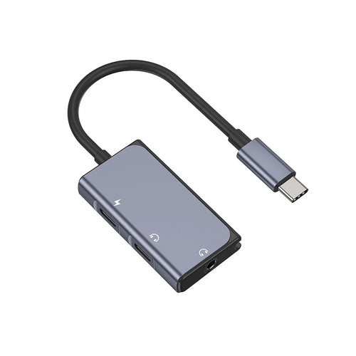 BLUEKEY USB-C to Headphone Adapter 3 in 1 Double Type-C 3.5mm Audio Cable for Huawei Xiaomi - 1