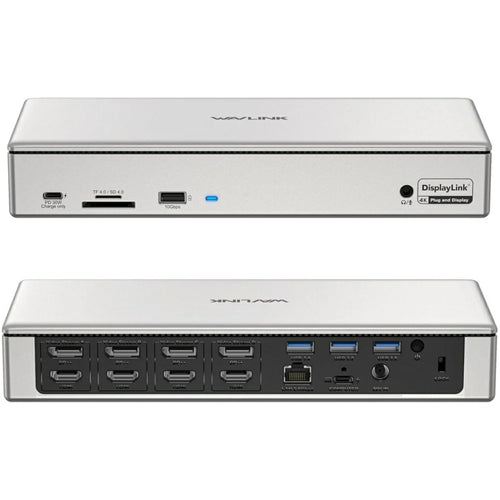 WAVLINK UG69PD12 4 Display Docking Station 4X HD 4X DP 2.5G Ethernet USB-A / USB-C SD / TF 4.0 Displaylink with PD 100W Adapter - UK Plug - 1