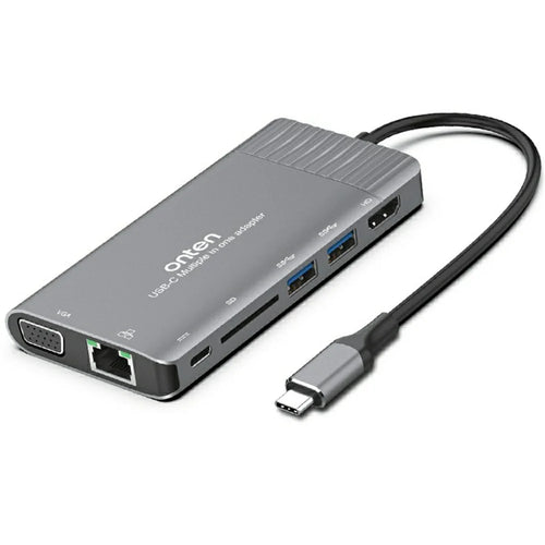ONTEN RJ45 Gigabit Adapter HUB3.0 Type-C to HD 8 in 1 Computer Docking Station For MacBook Pro  /  Chromebook  /  Windows - 1