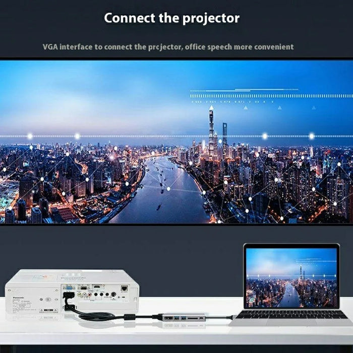 ONTEN RJ45 Gigabit Adapter HUB3.0 Type-C to HD 8 in 1 Computer Docking Station For MacBook Pro  /  Chromebook  /  Windows - 3